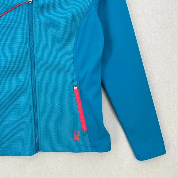 SPYDER Sweater Womens Medium Riviera Blue Essential Mid Weight Core Zip Jacket - Picture 6 of 13